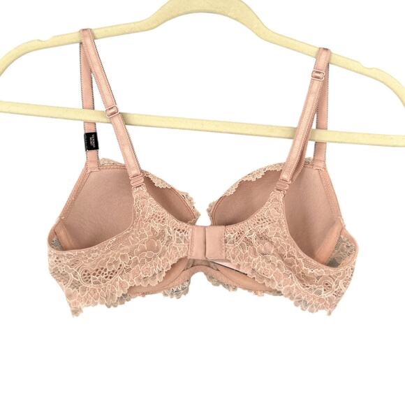 Victorias Secret Dream Angels Beige Lined Demi Lace Underwire Bra 32B - Picture 2 of 6